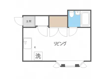 プロスト20(ワンルーム/2階)の間取り写真