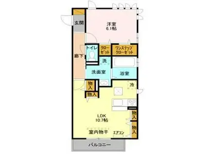 ハイムラフォーレⅢ(1LDK/1階)の間取り写真