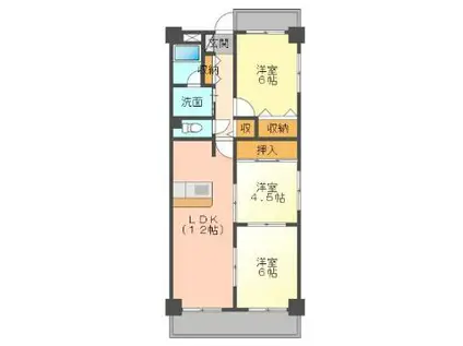 メゾンエル木之庄(3LDK/2階)の間取り写真