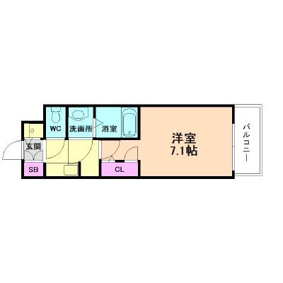 S-RESIDENCE大和田ALINE(1K/8階)の間取り写真