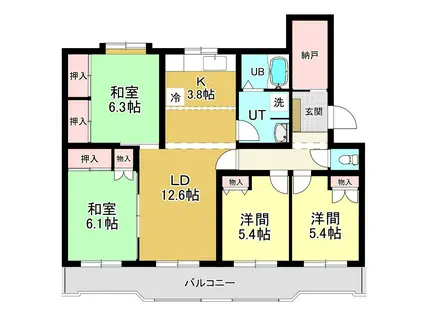 ドミール十條A(4LDK/4階)の間取り写真