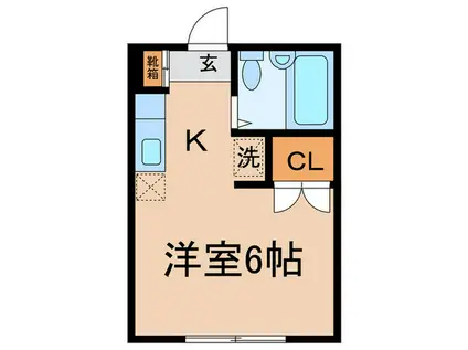 ブルーハウス(1K/1階)の間取り写真