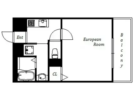 シュマンセプト 神戸(1K/1階)の間取り写真