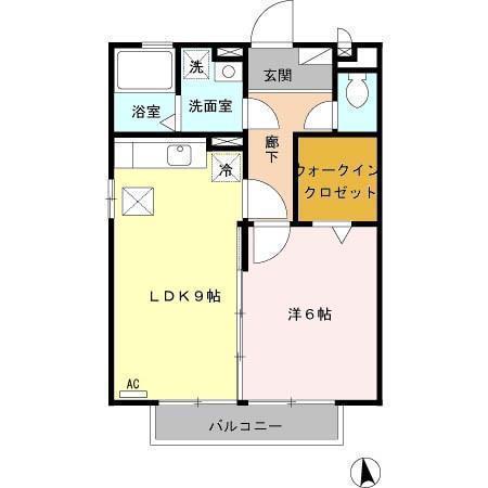 グランカーサ(1LDK/1階)の間取り写真