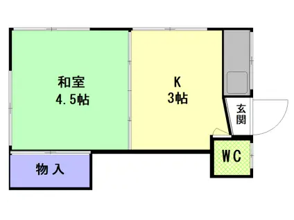 清水荘(1K/1階)の間取り写真