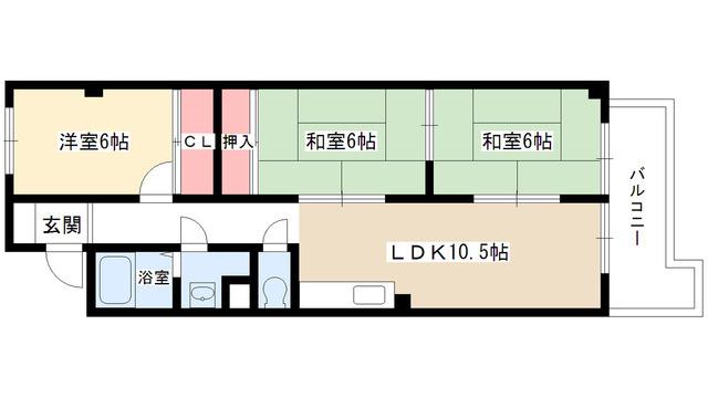 サンローヤル名東(3LDK/7階)の間取り写真