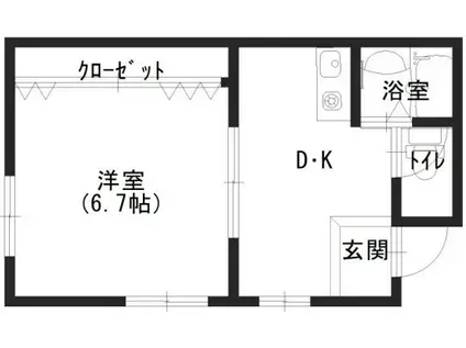 サンメゾンⅧ(1DK/1階)の間取り写真