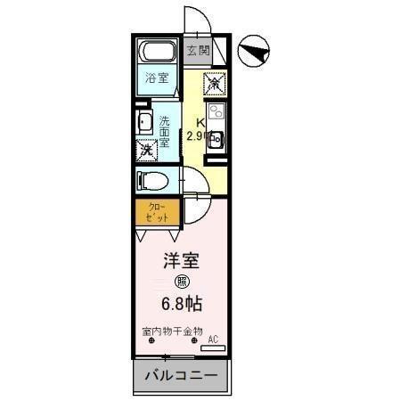 スリール ドゥ(1K/3階)の間取り写真