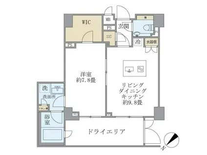 コスモリード恵比寿(1LDK/B1階)の間取り写真