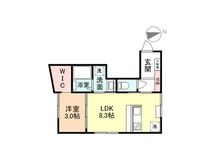 STORY 841(1LDK/2階)の間取り写真