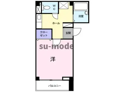 ヴィラウエスト(1K/1階)の間取り写真