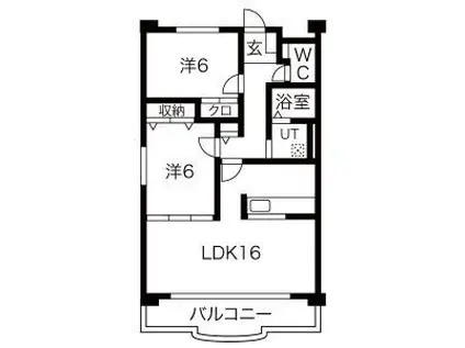 マイノリックM(2LDK/4階)の間取り写真