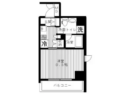 セリーズ門前仲町(1K/4階)の間取り写真