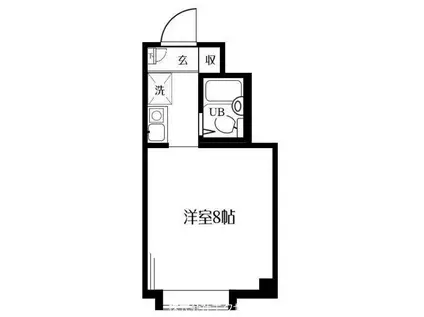 ラカセッタ(ワンルーム/3階)の間取り写真