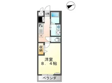 アジュール(1K/2階)の間取り写真