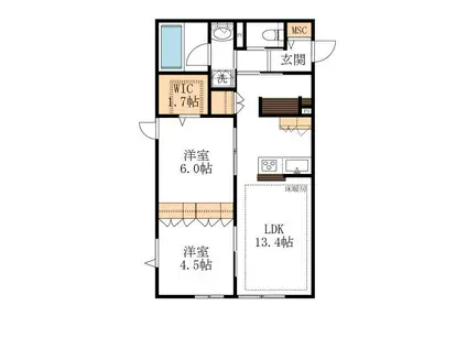 LANA(2LDK/1階)の間取り写真