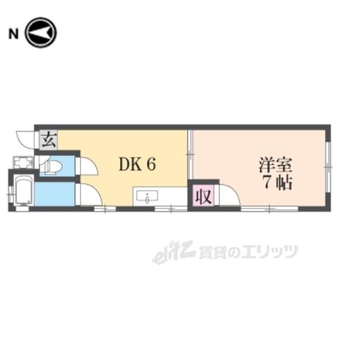 白扇マンション(1DK/3階)の間取り写真