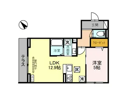 グレイシャス大宮(1LDK/1階)の間取り写真