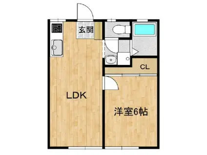 BCASA荒川沖RE-BORN B棟(1LDK/1階)の間取り写真