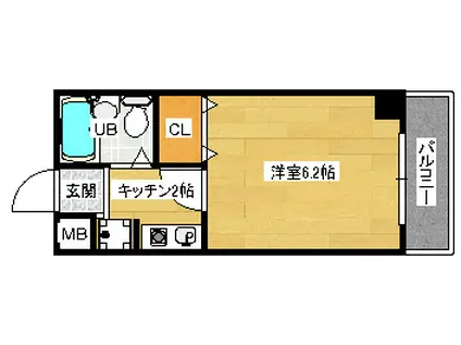 シェル今村(1K/2階)の間取り写真