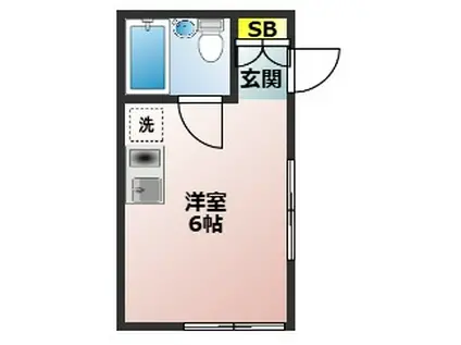 アスパ上板橋(ワンルーム/1階)の間取り写真