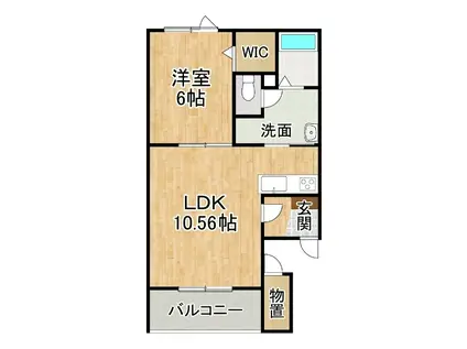 クレストIII(1LDK/2階)の間取り写真
