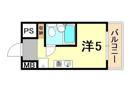 ラ・レジダンス・ド・エリール(ワンルーム/9階)の間取り写真