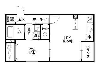 アンフィールド(1LDK/3階)の間取り写真