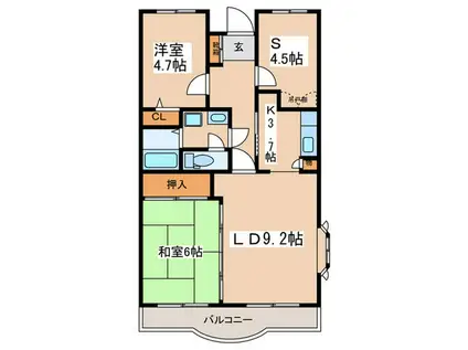フォレストマンション(2SLDK/4階)の間取り写真