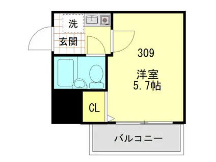 ナイスアーバン横濱駅東館(1K/3階)の間取り写真