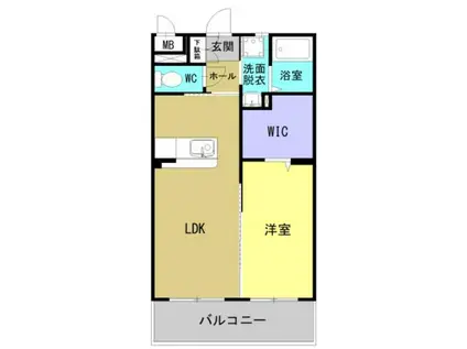 日向・原町4丁目Yマンション(1LDK/2階)の間取り写真