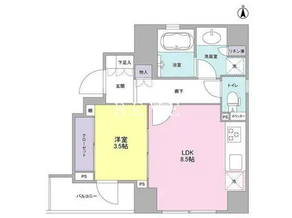 LUCULIA COURT(1LDK/8階)の間取り写真
