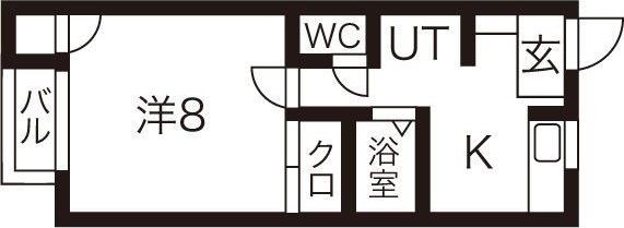 ネオ・メープル高松(1K/2階)の間取り写真