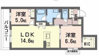 グランステラ鳳(2LDK/1階)の間取り写真
