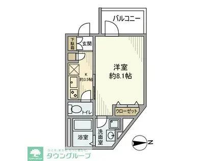 JYUMOKU尾久(1K/1階)の間取り写真