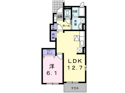 プロムナードII(1LDK/1階)の間取り写真