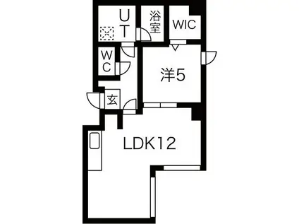 地下鉄南北線 北３４条駅 徒歩3分 4階建 築21年(1LDK/1階)の間取り写真