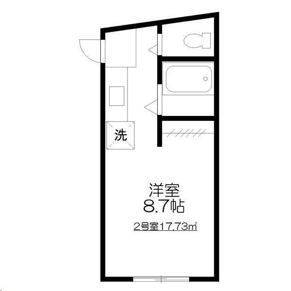 長屋アパートメントHACHI(ワンルーム/2階)の間取り写真