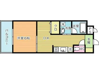 KN21白銀(1DK/4階)の間取り写真