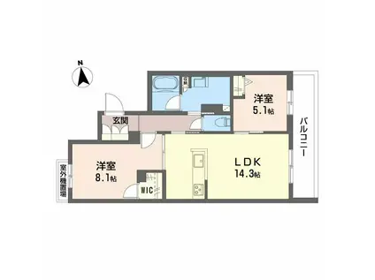 シャーメゾンプレミアム(2LDK/1階)の間取り写真