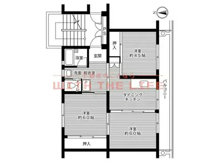 ビレッジハウス城島(3DK/5階)の間取り写真