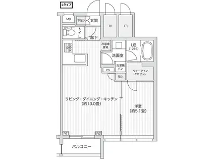 レジディア笹塚II(1LDK/2階)の間取り写真