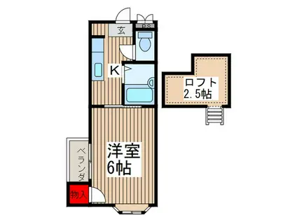 アーバンM3(1K/1階)の間取り写真