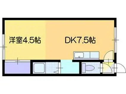 レジデンス松並(1DK/2階)の間取り写真