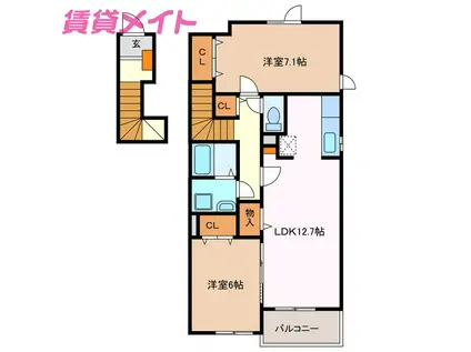 イースト ファーム(2LDK/2階)の間取り写真