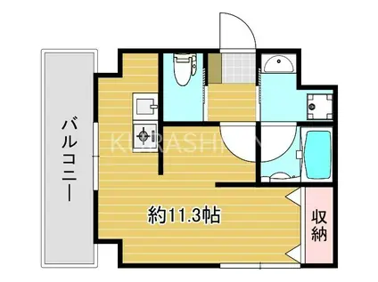 AXIS平尾1番館(ワンルーム/6階)の間取り写真