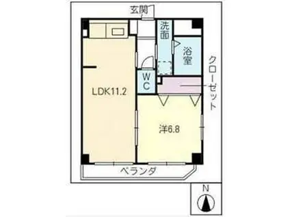 レモナ千成(1LDK/3階)の間取り写真