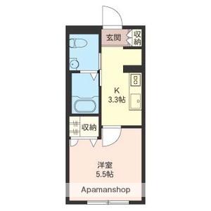 MIO八千代(1K/1階)の間取り写真