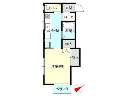 コーポ中野(1K/2階)の間取り写真