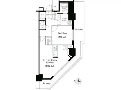 キャナルスクウェア豊洲(1LDK/7階)の間取り写真